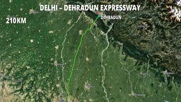 Delhi Dehradun expressway aerial view showing modern highway infrastructure