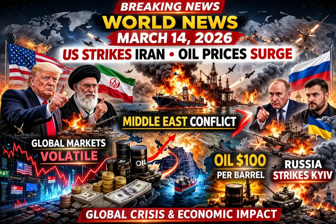 World News Today – March 14, 2026: US–Iran Conflict Escalates, Oil Prices Surge, Russia Strikes Kyiv