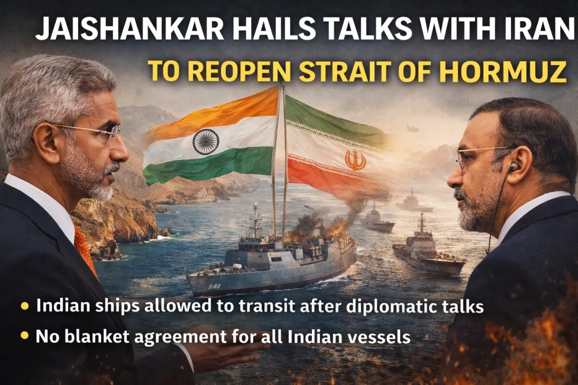Jaishankar Hails Talks With Iran to Reopen Strait of Hormuz, Says No Blanket Deal for Indian Ships