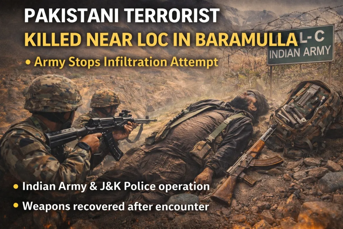 Pakistani Terrorist Killed Near LoC in Baramulla as Army Foils Infiltration Attempt