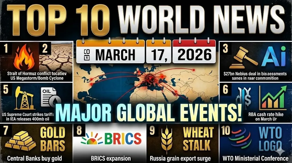 Top 10 World News – March 17, 2026: Major Global Events Shaping Politics and Economy