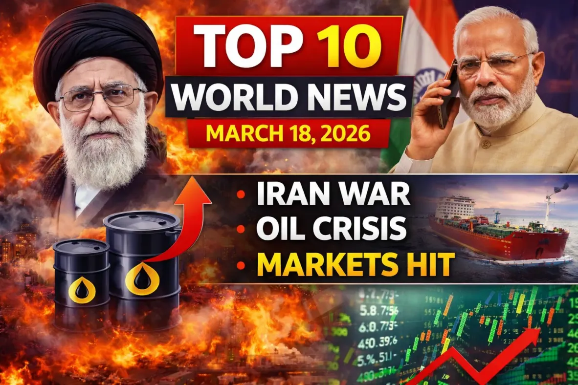 Top 10 World News Today (March 18, 2026): Iran War Escalates, Global Markets React, Major Political Shifts